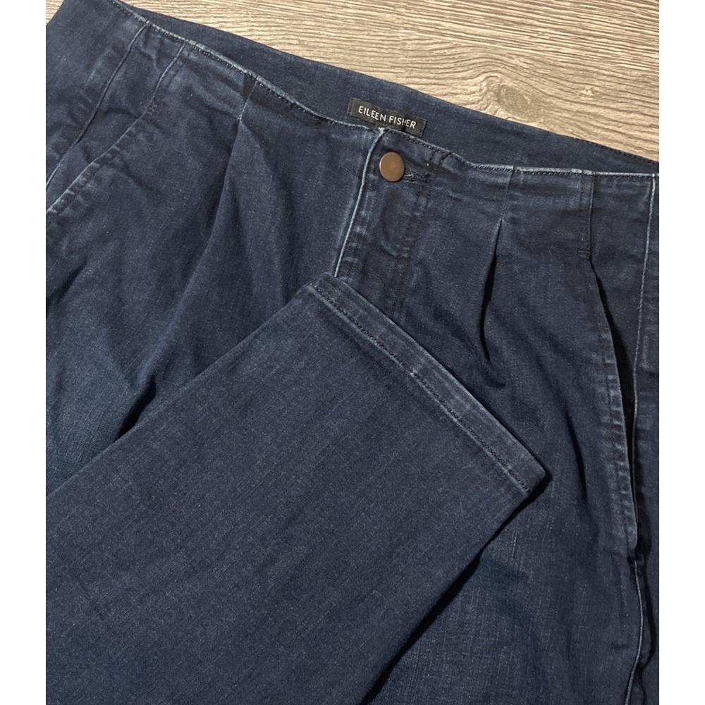 Eileen Fisher Organic Cotton Stretch HighRise Tapered DarkWash Jean SZ 8 (31x28) - Picture 1 of 12